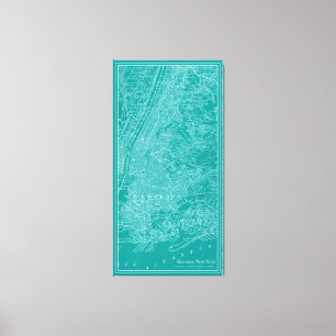 Graphic Karta i New York Canvastryck