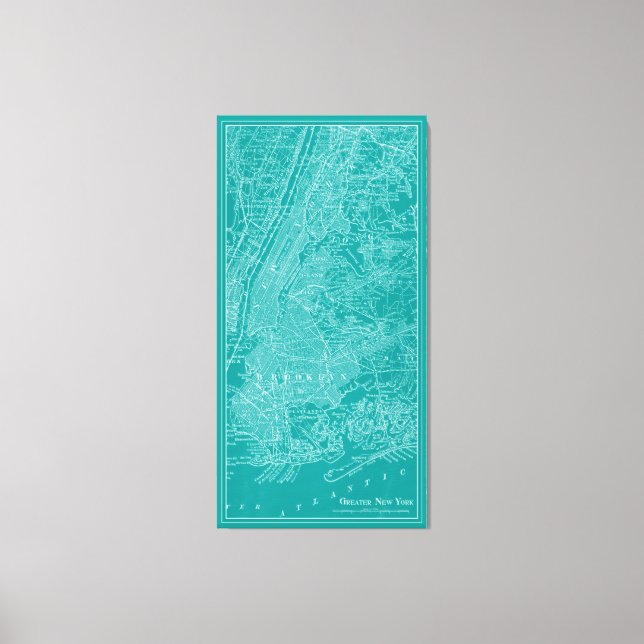 Graphic Karta i New York Canvastryck (Framsida)