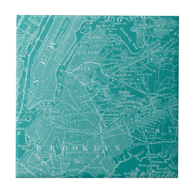 Graphic Karta i New York Kakelplatta (Framsidan)