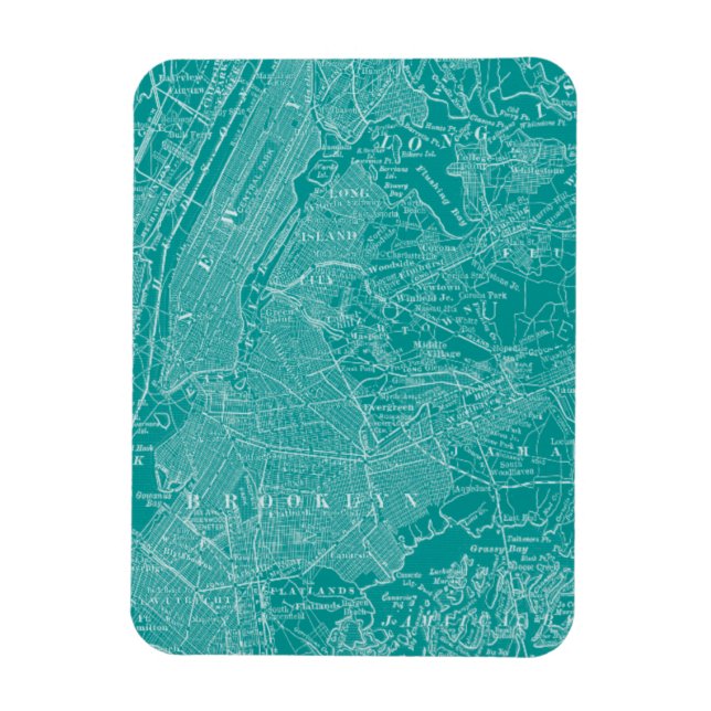 Graphic Karta i New York Magnet (Vertikal)