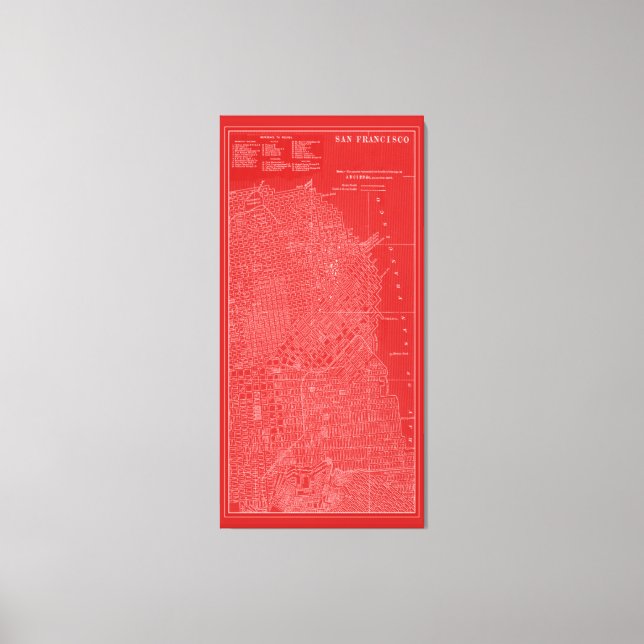 Graphic Karta i San Francisco Canvastryck (Framsida)