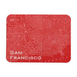 Graphic Karta i San Francisco Magnet