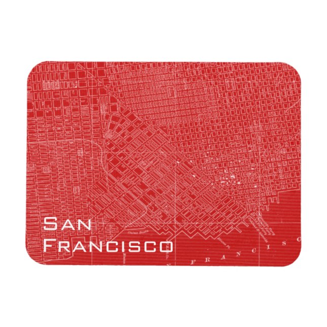 Graphic Karta i San Francisco Magnet (Horisontell)