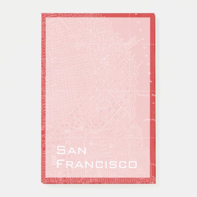 Graphic Karta i San Francisco Post-it Block (Framsida)