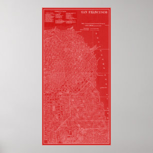 Graphic Karta i San Francisco Poster