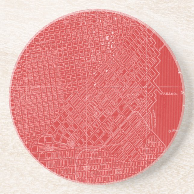 Graphic Karta i San Francisco Underlägg Sandsten (Framsidan)