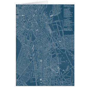 Graphic Karta of Boston Hälsningskort