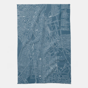 Graphic Karta of Boston Kökshandduk