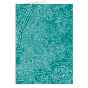Graphic Karta of New York Hälsningskort