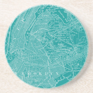 Graphic Karta of New York Underlägg Sandsten