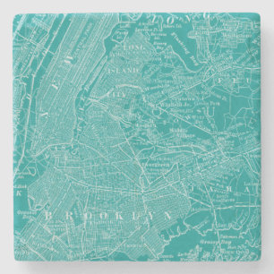 Graphic Karta of New York Underlägg Sten