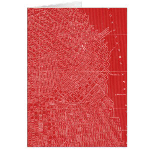 Graphic Karta of San Francisco Hälsningskort