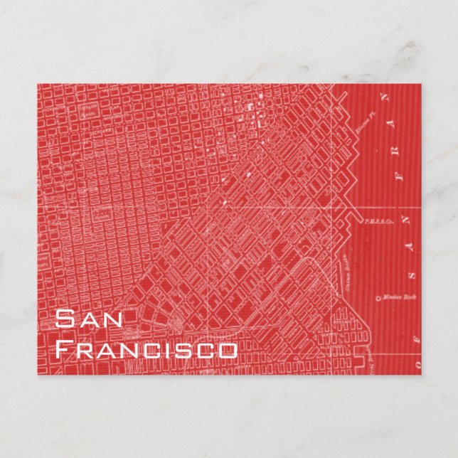 Graphic Karta of San Francisco Vykort (Framsida)