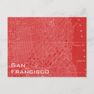 Graphic Karta of San Francisco Vykort