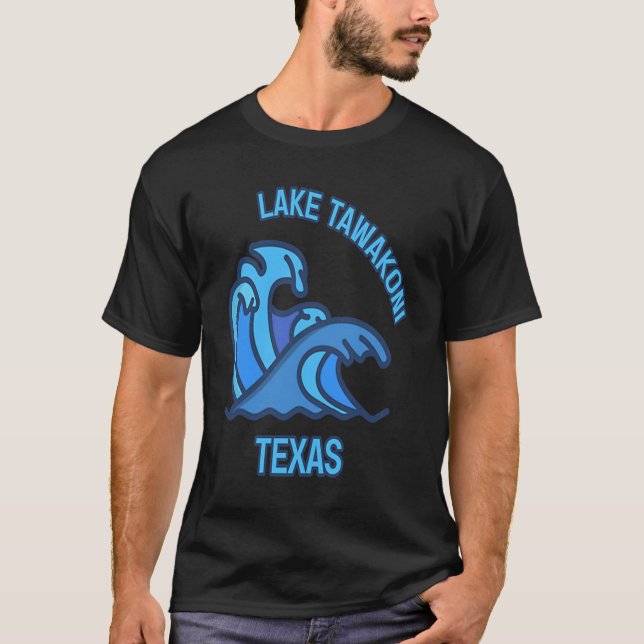 Graphic Lake Tawakoni Texas Pocket Wave Souvenir T Shirt (Framsida)