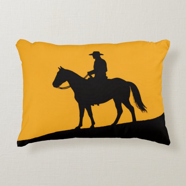 Graphic Lone Rider Tote Bag - Minimalist Western Prydnadskudde (Framsidan)