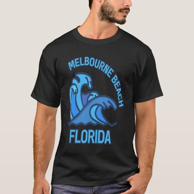 Graphic Melbourne Beach Florida Pocket Wave Souven T Shirt (Framsida)