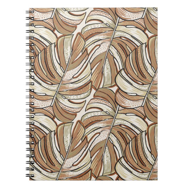 Graphic Monstera Lövs Tropical Design Anteckningsbok (Framsidan)