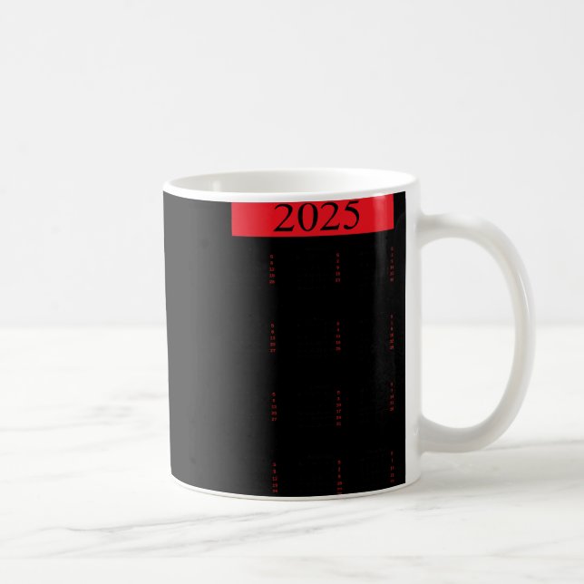 Graphic New Year 2025 Calendar With Holidays In Re Kaffemugg (Höger)