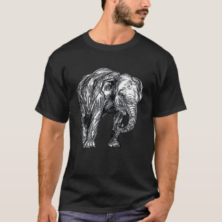 Graphic Novel Stil Vector Elephant Illustration T Shirt