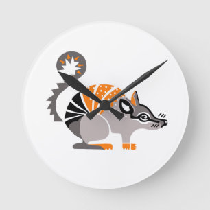 Graphic NUMBAT - Wildlife - Australien -Marsupial Rund Klocka