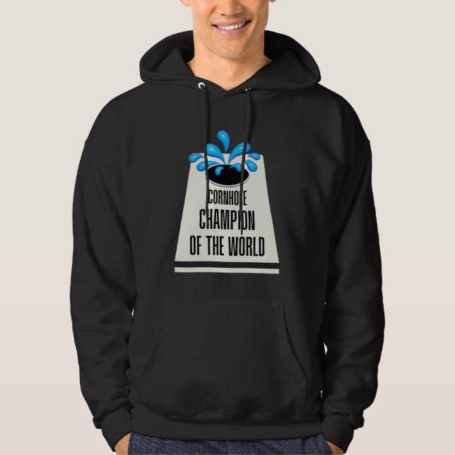 Graphic Outdoor Game Apparel Cornhole Champion of  Hoodie (Framsida)