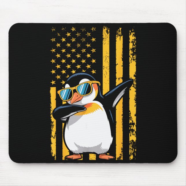 Graphic Penguin Retro American Flag Funny Penguin  Musmatta (Framsidan)
