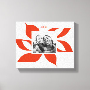 Graphic Poinsettia Helgdag Canvastryck