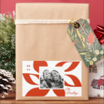 Graphic Poinsettia Helgdag Photo Rektangulärt Klistermärke<br><div class="desc">Grafisk tolkning av en poinsettia i anpassningsbar färg. Anpassa texten,  välj ditt dekaler stil. Bild på mallbild: Freepik.com</div>