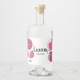 Graphic pomegranate Pink Magenta Graphic Modern. Spritflaskor Etikett