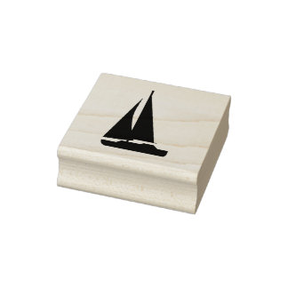 Graphic Sailboat 2 inch Rubber Frimärke Stämpel