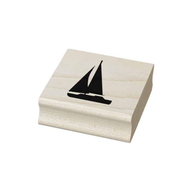 Graphic Sailboat 2 inch Rubber Frimärke Stämpel (Stämpel)