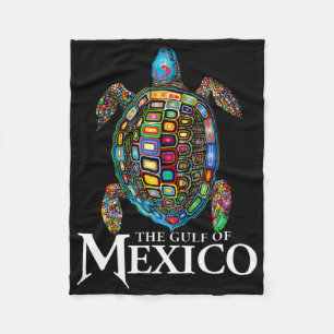 Graphic Sea Turtle Bukt i Mexiko glömmer aldrig Tr Fleecefilt