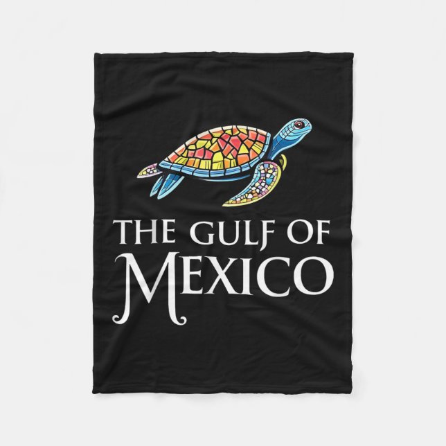 Graphic Sea Turtle Bukt i Mexiko glömmer aldrig Tr Fleecefilt (Framsidan)