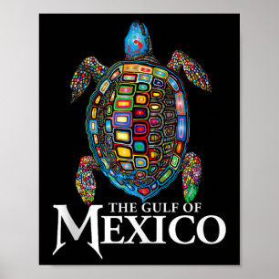 Graphic Sea Turtle Bukt i Mexiko glömmer aldrig Tr Poster
