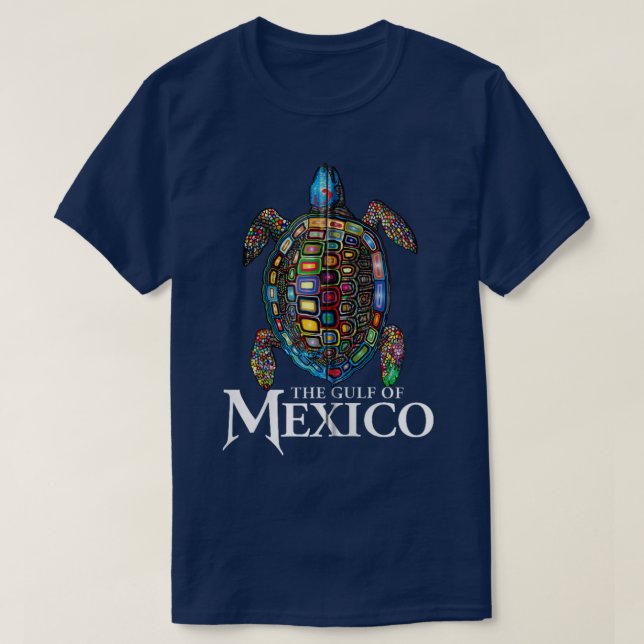 Graphic Sea Turtle Bukt i Mexiko glömmer aldrig Tr T Shirt (Design framsida)