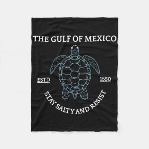 Graphic Sea Turtle Bukt of Mexico Est 1550 Fleecefilt
