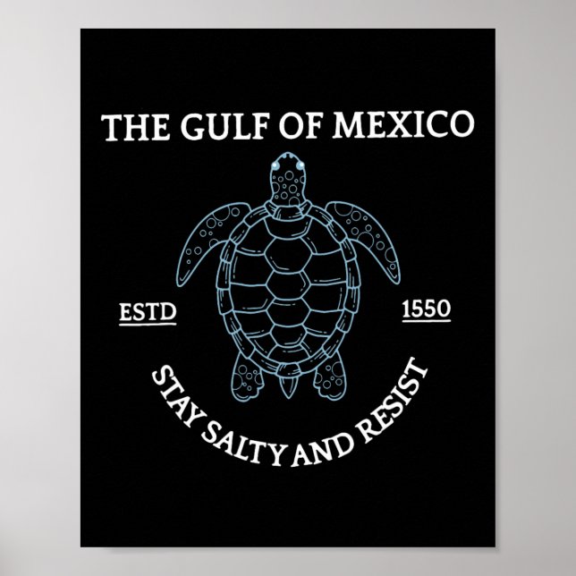 Graphic Sea Turtle Bukt of Mexico Est 1550 Poster (Framsidan)