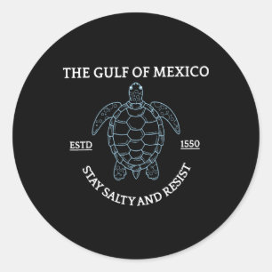 Graphic Sea Turtle Bukt of Mexico Est 1550 Runt Klistermärke