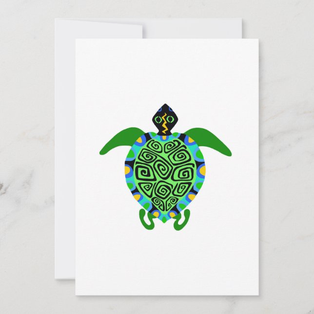 Graphic Sea TURTLE - Marine wildlife - Ocean Julkort (Framsida)