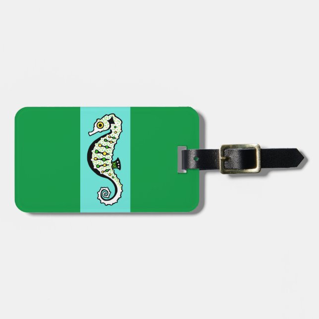 Graphic SEAHORSE - Nautical - Grönt Bagagebricka (Horisontell Framsida)