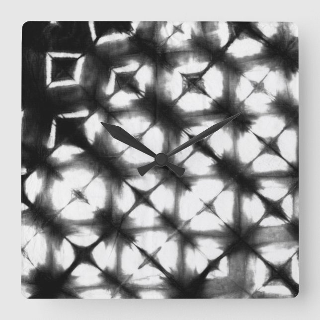 Graphic Shibori I Fyrkantig Klocka (Framsida)