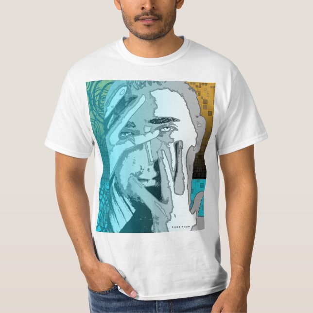Graphic Silhouette Ansikte blandad T-Shirt (Framsida)