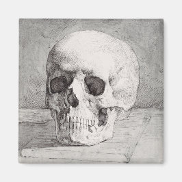 Graphic Skull Art: Minimalist & Bold Ink Design Magnet
