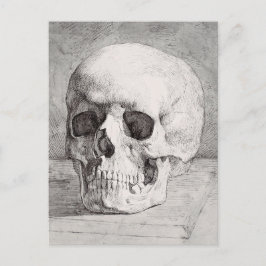 Graphic Skull Art: Minimalist & Bold Ink Design Meddelande Vykort
