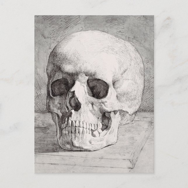Graphic Skull Art: Minimalist & Bold Ink Design Meddelande Vykort (Framsida)