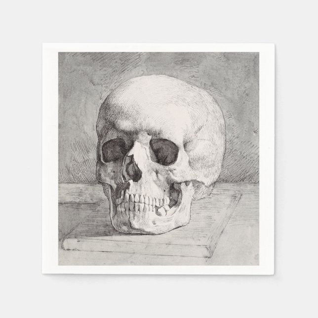 Graphic Skull Art: Minimalist & Bold Ink Design Pappersservett (Framsidan)
