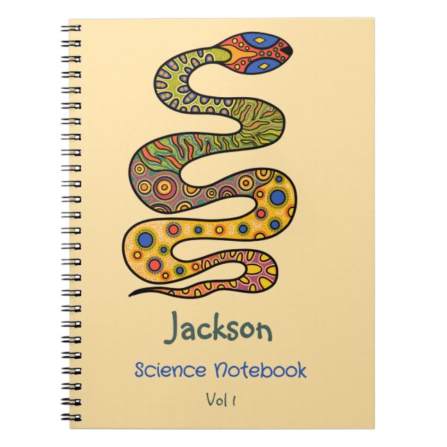 Graphic Snake Named School Subjekt Anteckningsbok (Framsidan)