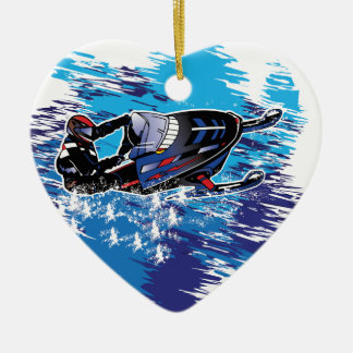 Graphic Snowmobiler Julgransprydnad Keramik