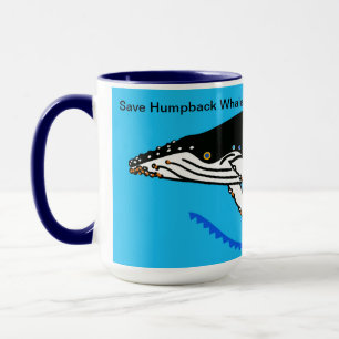 Graphic Spara Humpback WHALES - Ocean - Blue Mugg